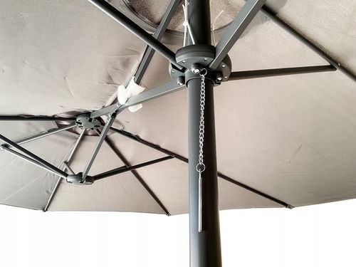 PODWÓJNY PARASOL OGRODOWY PRZECIWSŁONECZY Z KORBKĄ POKROWIEC PHOENIX SZARY na Arena.pl