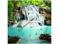 30X30CM ZEGAR WODOSPAD OBRAZ DREWNO