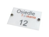 tabliczka szyld z plexi informacyjna adresowa z nadrukiem UV 15x10 cm