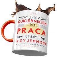 Kubek Pomarańczowy Dla Cukiernika Na Prezent Z Nadrukiem Ze Zdjęciem