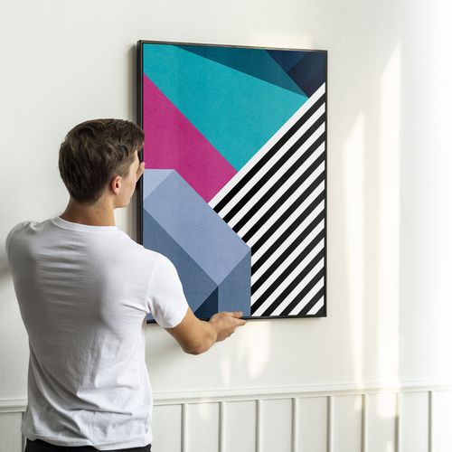 Plakat geometryczny ściana graffiti 50x70 cm w czarnej ramie na Arena.pl