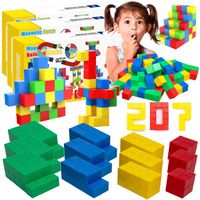 Klocki magnetyczne budowlane 3D kostki sześciany MEGA ZESTAW XXL 207 el.