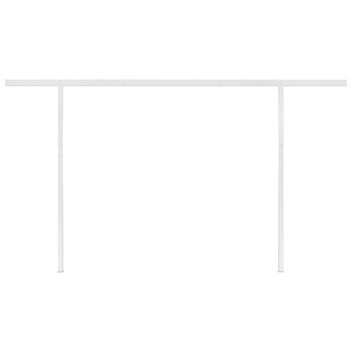 Automatycznie zwijana markiza z słupkami, 4x3,5 m, żółto-biała na Arena.pl