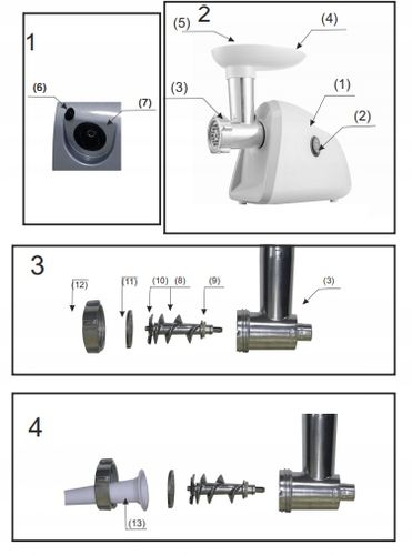 ELEKTRYCZNA MOCNA MASZYNKA DO MIELENIA MIĘSA 3SITA na Arena.pl