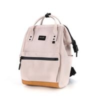 beżowy, pojemny plecak damski zamykany suwakiem - himawari