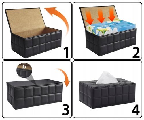 POJEMNIK PUDEŁKO NA CHUSTECZKI CHUSTECZNIK CZARNY ETUI Elegancki na Arena.pl