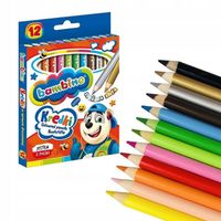 KREDKI BAMBINO JUMBO 12 KOLORÓW OŁÓWKOWE DREWNIANE I GRUBE