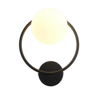 Kinkiet lampa ścienna lampa na ścianę czarna szklana kula LED E27