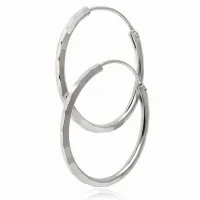 ELEGANCKIE SREBRNE KOLCZYKI KOŁA KÓŁKA KÓŁECZKA 2CM Z DIAMENTOWANYM WZOREM