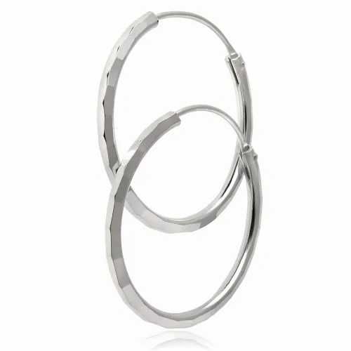 ELEGANCKIE SREBRNE KOLCZYKI KOŁA KÓŁKA KÓŁECZKA 2CM Z DIAMENTOWANYM WZOREM na Arena.pl