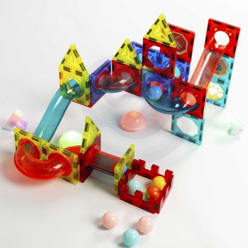 WOOPIE Klocki Magnetyczne Tor Kulkowy Świetlny Kulodrom 75 el. na Arena.pl