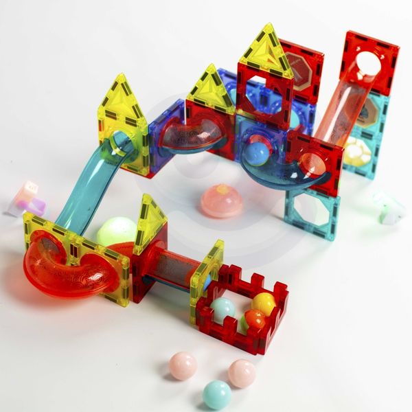 WOOPIE Klocki Magnetyczne Tor Kulkowy Świetlny Kulodrom 75 el. zdjęcie 11