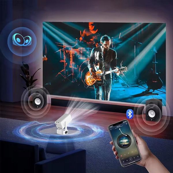 Mini Projektor Przenośny Rzutnik Android 13 WiFi 360 Full HD 4K do zdjęcie 10