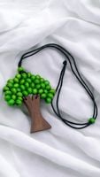 Wisiorek Drzewko Szczęścia Biżuteria Drewniane Koraliki Wyjątkowy Prezent