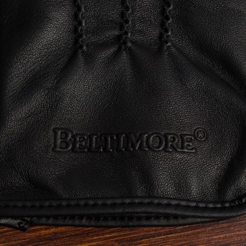 Rękawiczki skórzane męskie klasyczne DOTYKOWE z polarkiem miś na Arena.pl