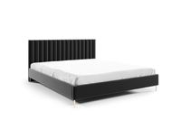 Czarne łóżko tapicerowane LILY / R100 140x200 cm