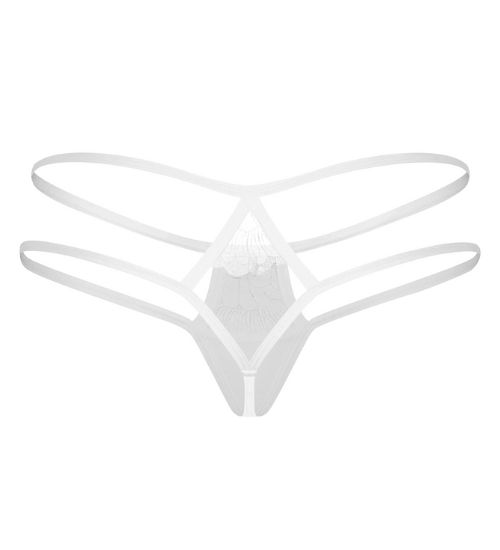 Białe stringi z haftowaną koronka S/M zdjęcie 2