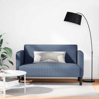 Sofa dwuosobowa niebieska 109 cm tkanina sztruksowa