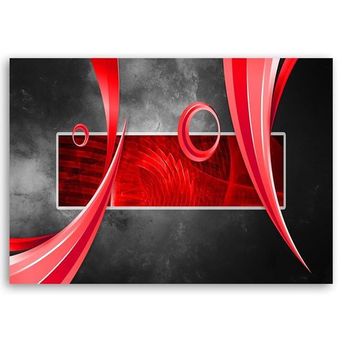 Deco Panel, Czerwona abstrakcja 90x60 na Arena.pl