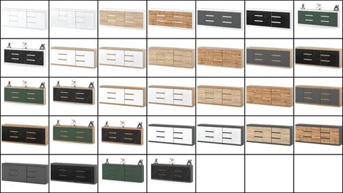 Komoda Pojemna Młodzieżowa Do Salonu 6 Szuflad 200cm Dąb Wotan Biały Połysk na Arena.pl