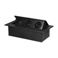 gniazdo meblowe wysuwane z blatu 3x2p+z u czarne - on-gm-9032/b
