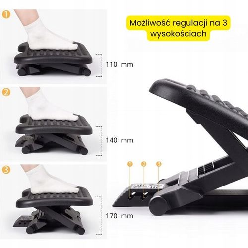 Ergonomiczny regulowany podnóżek biurowy ErgoStep R - pod biurko na Arena.pl
