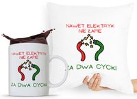 Zestaw Poduszka + Kubek Śmieszny Zabawny Z Nadrukiem Ze Zdjęciem