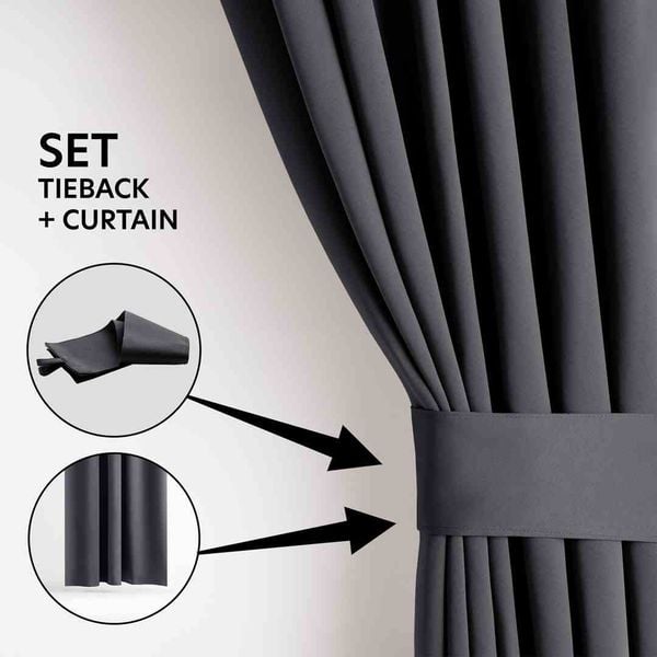 CURT/AH/BLACKOUT/EYELETS/CHARCOAL/140X175/1PC zdjęcie 3