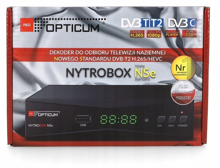 TUNER DEKODER TV NAZIEMNEJ DVB-T2/C H.265 HEVC OPTICUM NYTROBOX zdjęcie 16