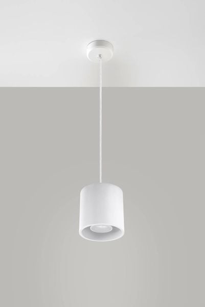 Wisząca LAMPA SL.0053 metalowa OPRAWA zwis tuba biała zdjęcie 2