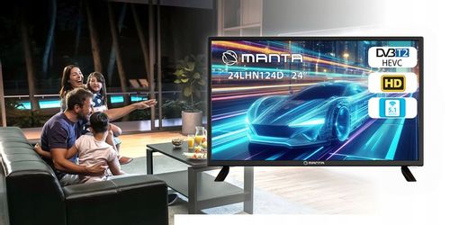 Telewizor 24 cale TV przenośny HD LED tuner dekoder DVBT2 USB 12V na Arena.pl