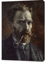 Obraz 70x100cm  Self-Portrait with Pipe, Van Gogh Vintage