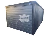 Garaż blaszany 3x7 brama - okno PCV - antracyt spad w tył GP241
