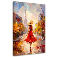 Obraz do salonu sypialni, Kobieta w czerwonej sukience i