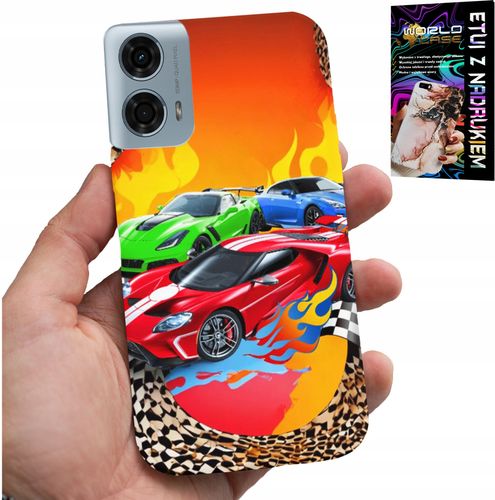 ETUI DO MOTOROLA G24 / G04 - DLA DZIECI, SAMOCHODY WYŚCIGOWE + FOLIA na Arena.pl
