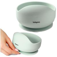 BABYONO SILIKONOWA MISECZKA Z MOCNĄ PRZYSSAWKĄ DO NAUKI JEDZENIA SZAŁWIA