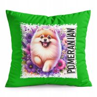 PODUSZKA ZIELONA PREZENT - PIES PSY PIESEK RASA POMERANIAN SZPIC