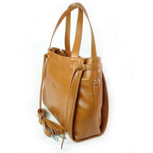 Duża włoska torebka Vera Pelle na ramię ,pojemna Camel WLB199C na Arena.pl