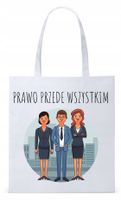 Dla Prawnika Adwokata Torba Eco Biała Shopper Z Nadrukiem Ze Zdjęciem