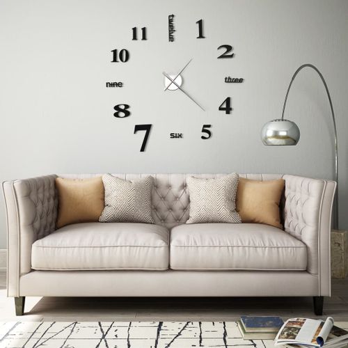Zegar ścienny 3D, nowoczesny design, 100 cm, XXL, czarny na Arena.pl