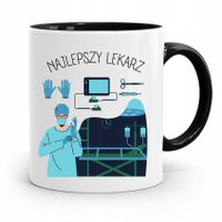 Kubek Czarny Prezent Dla Doktora Najlepszy Lekarz Z Nadrukiem Ze Zdjęciem