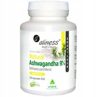 Aliness Natural Ashwagandha 9% nastrój samopoczucie 100 kaps. siły witalne