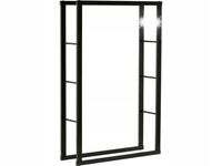 STOJAK NA DREWNO OPAŁOWE KOMINKOWE METALOWY CZARNY MAT 80x25x150cm 130kg