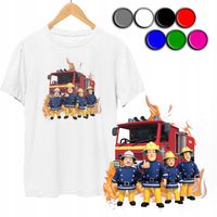 KOSZULKA DZIECIĘCA T-SHIRT Z NADRUKIEM - STRAŻAK SAM KOLORY - S 122-128