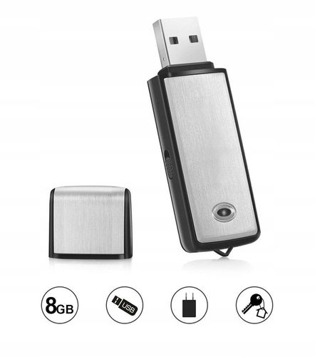 Mini dyktafon szpiegowski detekcja głosu pendrive 8GB USB na Arena.pl