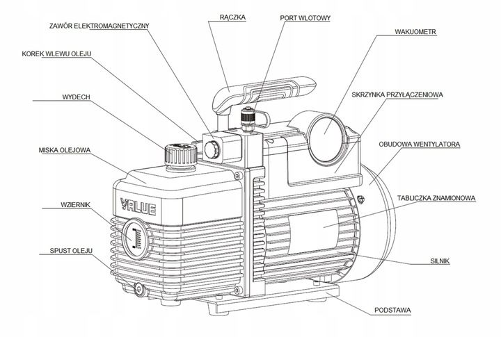 POMPA PRÓŻNIOWA DWUSTOPNIOWA 51 l/min F-GAZY - VALUE V-i220SV zdjęcie 2