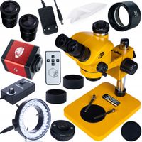 MIKROSKOP SIRIUS TRINOKULAROWY 7-50x FULLHD HDMI SOCZEWKA LED KAMERA PRO
