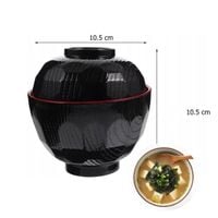 Zestaw misek do Miso Ramen czarno czerwone melamina na prezent