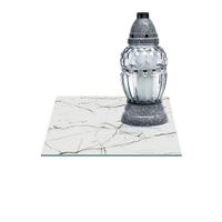 SZKLANA PODSTAWKA POD ZNICZE Z DEDYKACJĄ 40x40cm Kwarc beż 34h