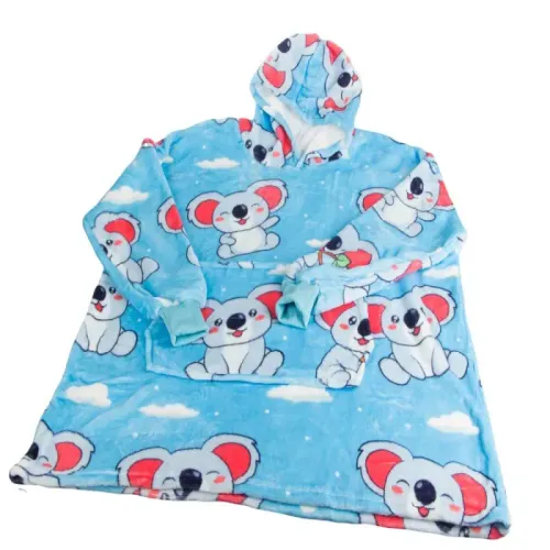 Ciepła bluza koala koc oversize XXL gruby futrzak miękka z kapturem na Arena.pl